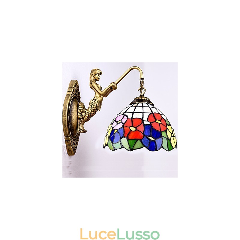 Lampada da parete in ferro battuto creativo rurale europeo contratto
