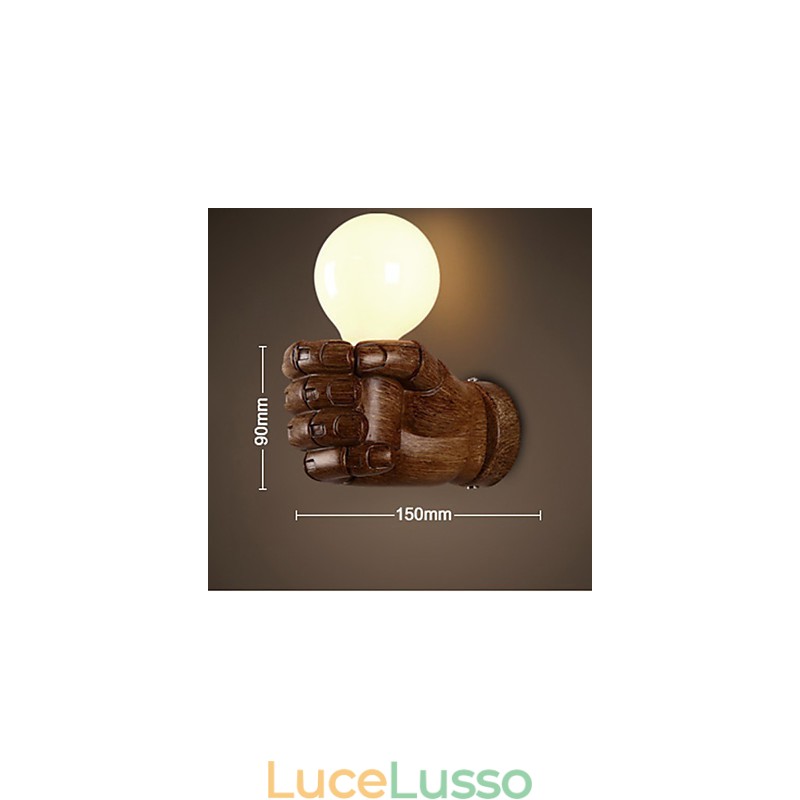 Lampada da parete europea a forma di pugno retrò creativo a destra
