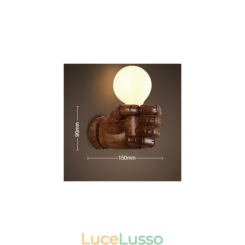 Lampada da parete creativa europea retrò a forma di pugno