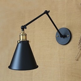 Lampada da parete a braccio lungo minimalista in stile pastorale americano con letto matrimoniale, canale del corridoio, ingresso del magazzino