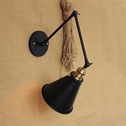 Lampada da parete a braccio lungo minimalista in stile pastorale americano con letto matrimoniale, canale del corridoio, ingresso del magazzino