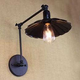 Lampada da comodino per camera da letto Hotel Ingegneria Ristorante Retro Cintura nera opaca Braccio lungo Interruttore doppio Parete