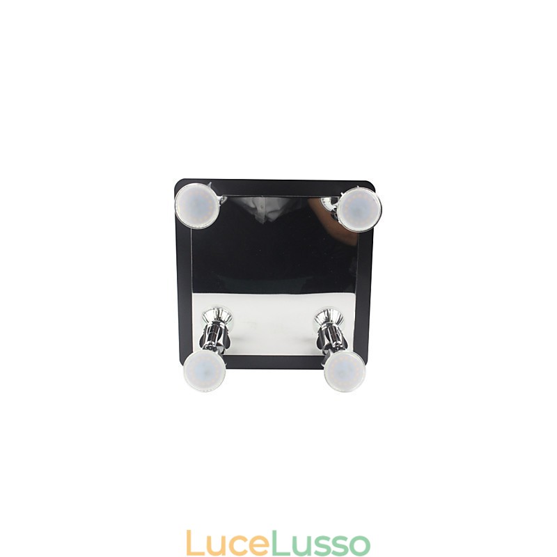 Moderne luci da parete nere Luci da bagno con 4 luci