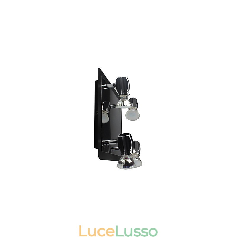 Moderne luci da parete nere Luci da bagno con 4 luci