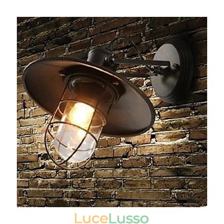 Lampada da parete a gabbia da magazzino in stile americano con personalità country Lampada da parete a gabbia da magazzino in stile americano con personalità country