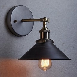 Applique da parete in metallo industriale vintage Edison Simplicity 1 luce da parete per sala da pranzo, studio, ufficio, corridoio