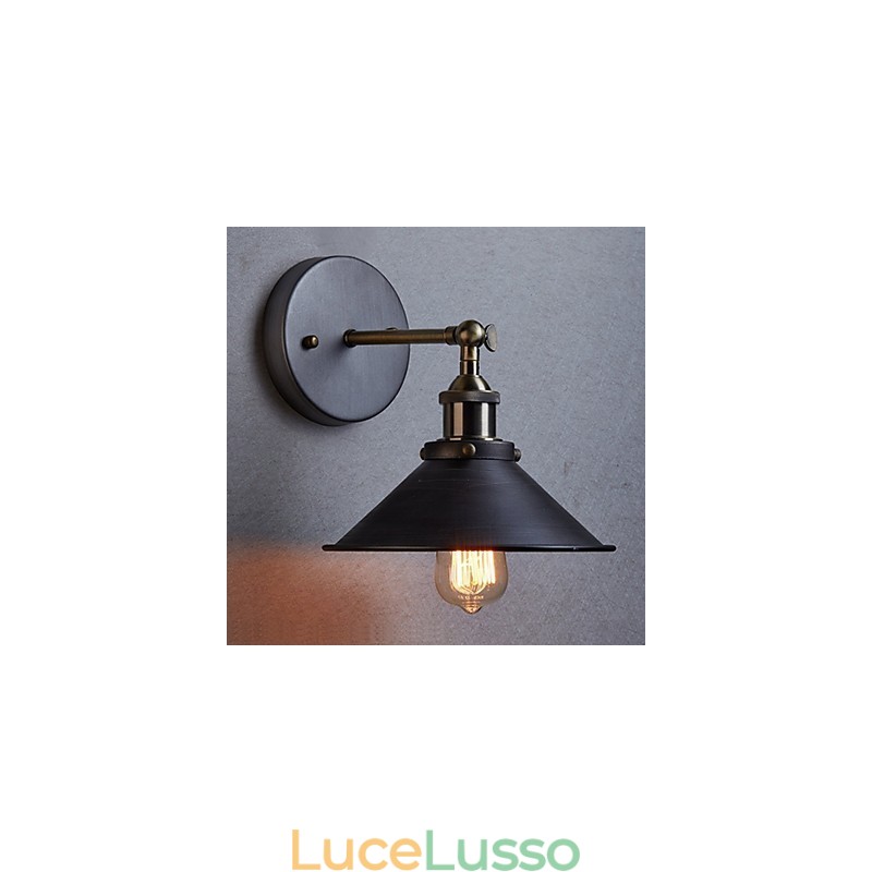 Applique da parete in metallo industriale vintage Edison Simplicity 1 luce da parete per sala da pranzo, studio, ufficio, corridoio