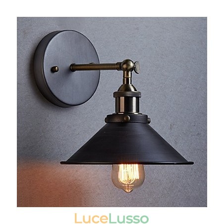 Applique da parete in metallo industriale vintage Edison Simplicity 1 luce da parete per sala da pranzo, studio, ufficio, corridoio Applique da parete in metallo industriale vintage Edison Simplicity 1 luce da parete per sala da pranzo, studio, ufficio, corridoio