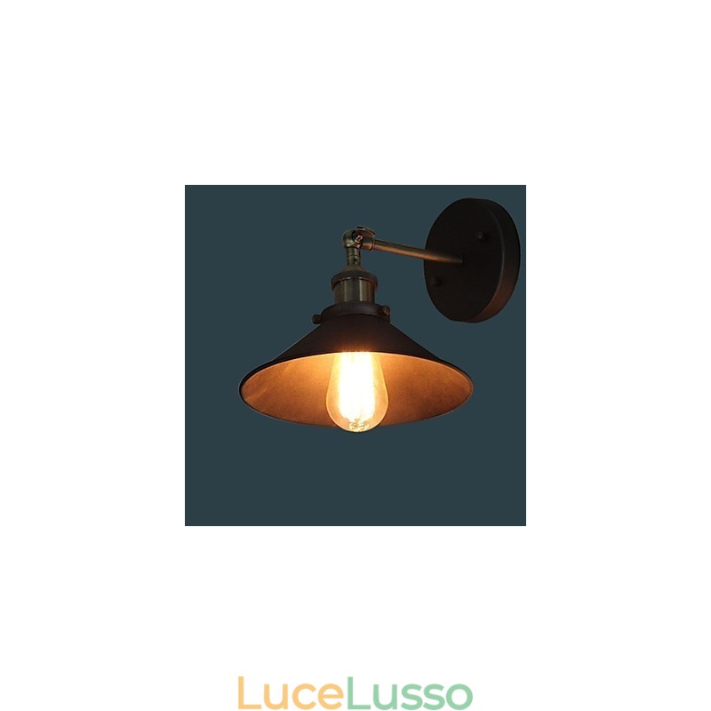 Applique da parete in metallo industriale vintage Edison Simplicity 1 luce da parete per sala da pranzo, studio, ufficio, corridoio