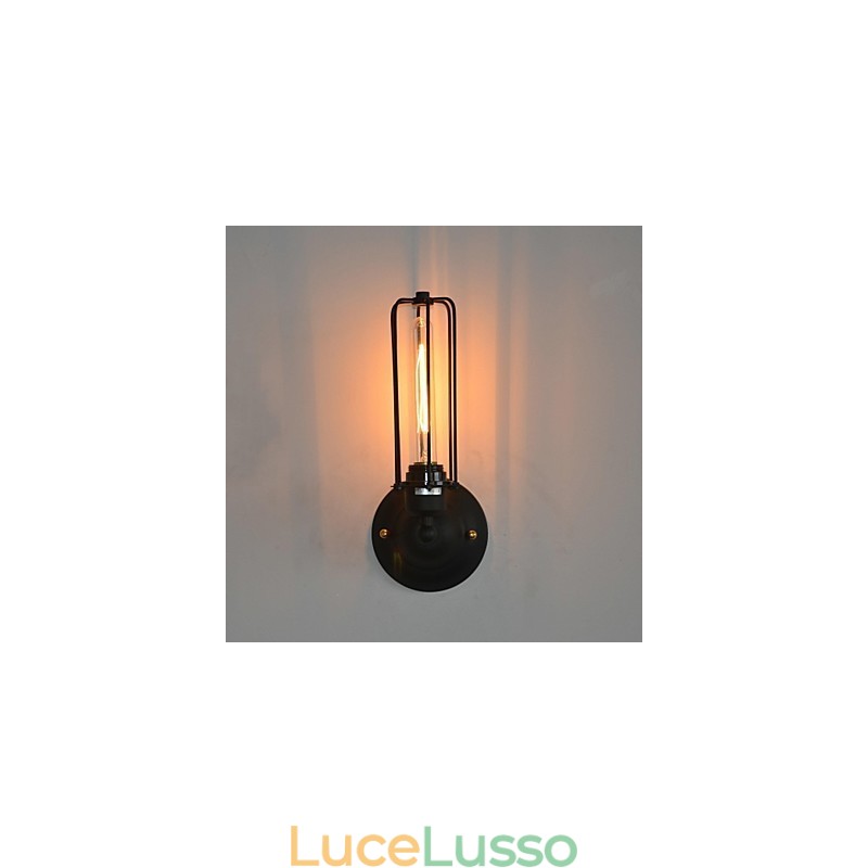 Lampada da parete in ferro vintage americano