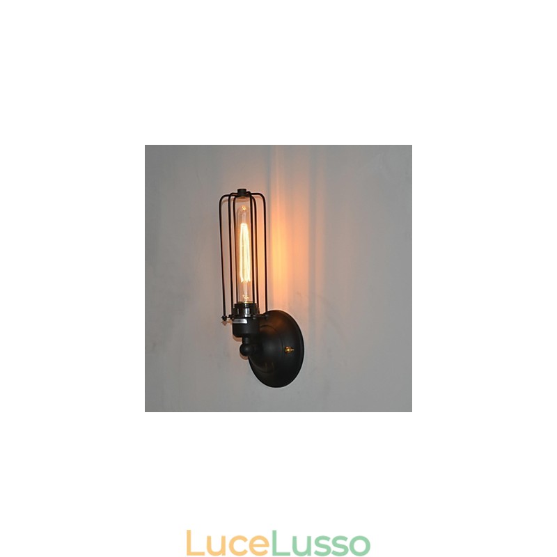 Lampada da parete in ferro vintage americano