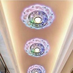 Lampada da soffitto in cristallo Faretto SMD 3W Lampada creativa Tubo luminoso Luce colorata Cupola luminosa