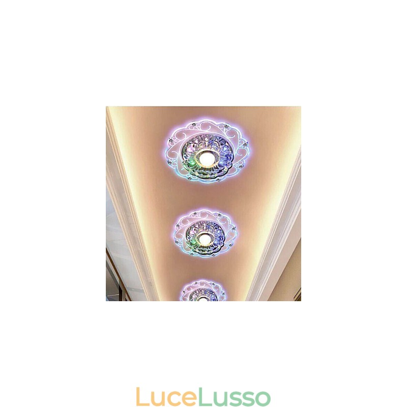 Lampada da soffitto in cristallo Faretto SMD 3W Lampada creativa Tubo luminoso Luce colorata Cupola luminosa