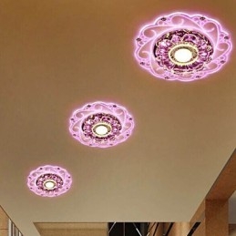 Lampada da soffitto in cristallo Faretto SMD 3W Lampada creativa Tubo luminoso Luce colorata Cupola luminosa