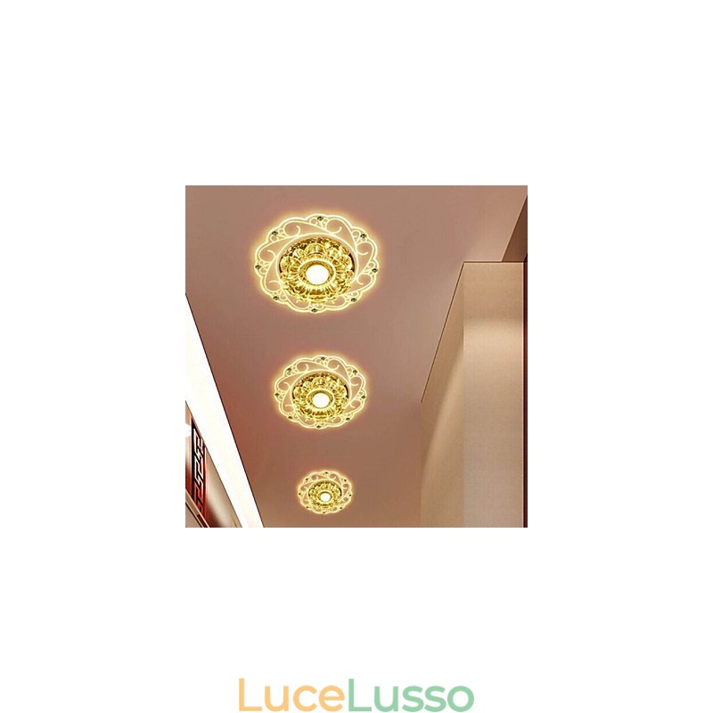 Lampada da soffitto in cristallo Faretto SMD 3W Lampada creativa Tubo luminoso Luce colorata Cupola luminosa