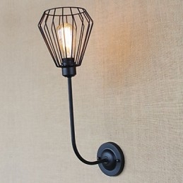 Lampada da comodino con testa singola antica in ferro battuto creativo americano