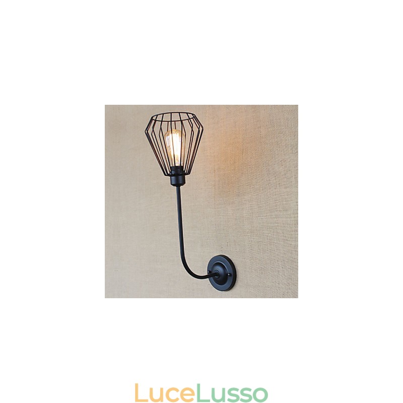 Lampada da comodino con testa singola antica in ferro battuto creativo americano