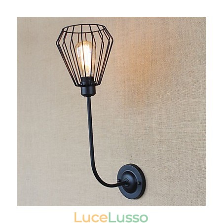 Lampada da comodino con testa singola antica in ferro battuto creativo americano