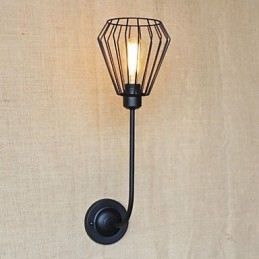 Lampada da comodino con testa singola antica in ferro battuto creativo americano