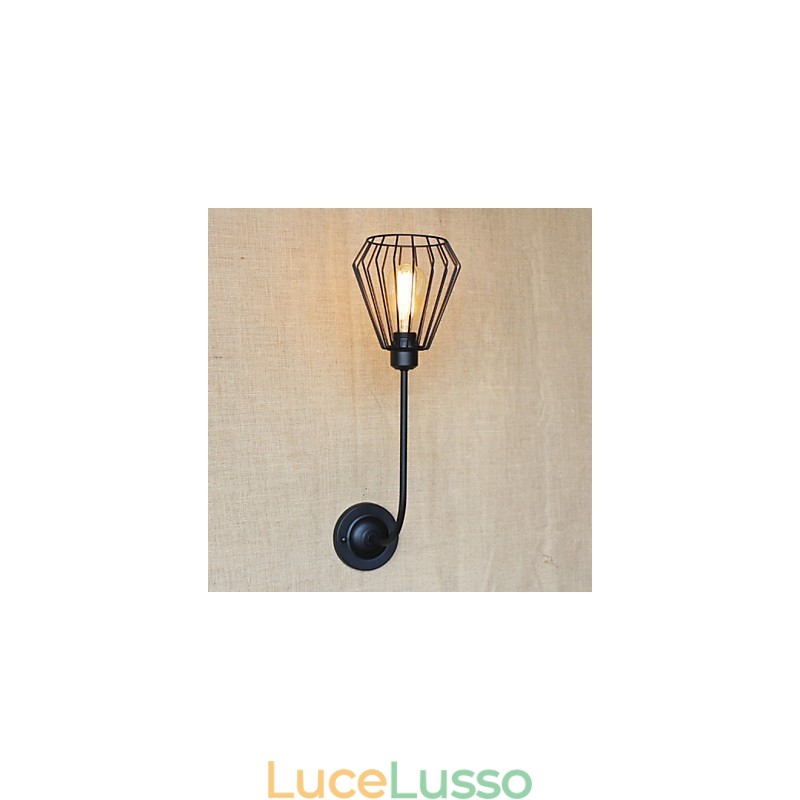 Lampada da comodino con testa singola antica in ferro battuto creativo americano