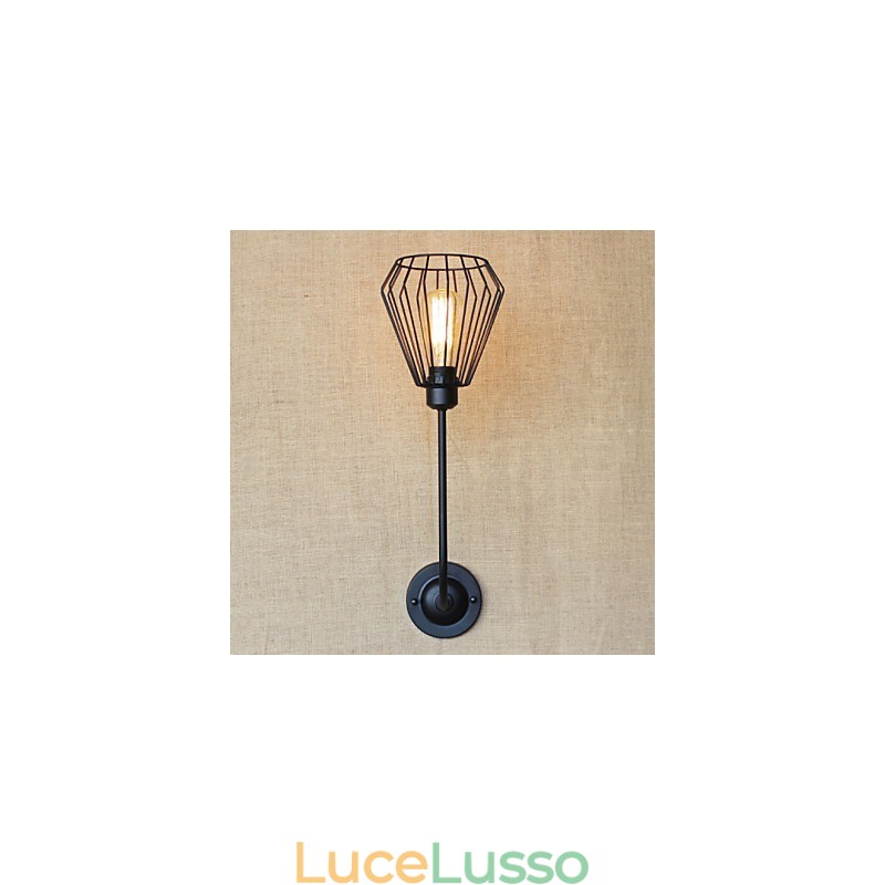 Lampada da comodino con testa singola antica in ferro battuto creativo americano