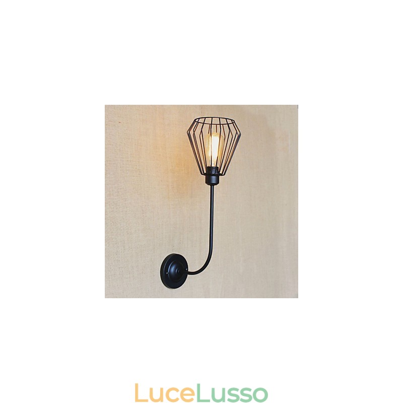 Lampada da comodino con testa singola antica in ferro battuto creativo americano