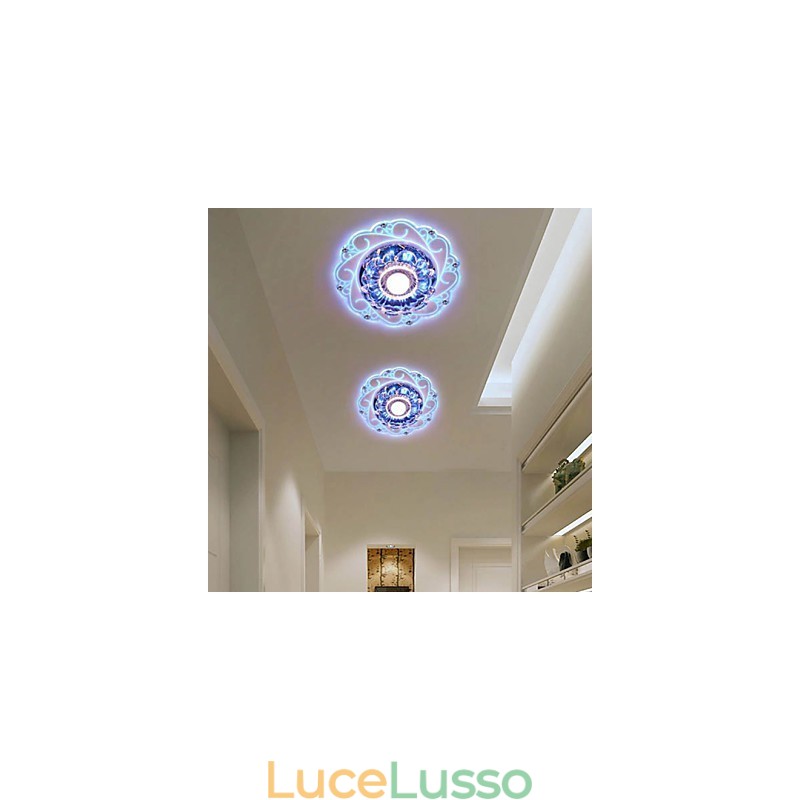 Lampada da soffitto in cristallo Faretto SMD 3W Lampada creativa Tubo luminoso Luce colorata Cupola luminosa