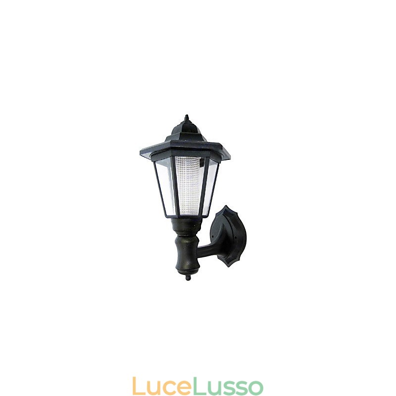 Lampada da parete a energia solare con paralume nero