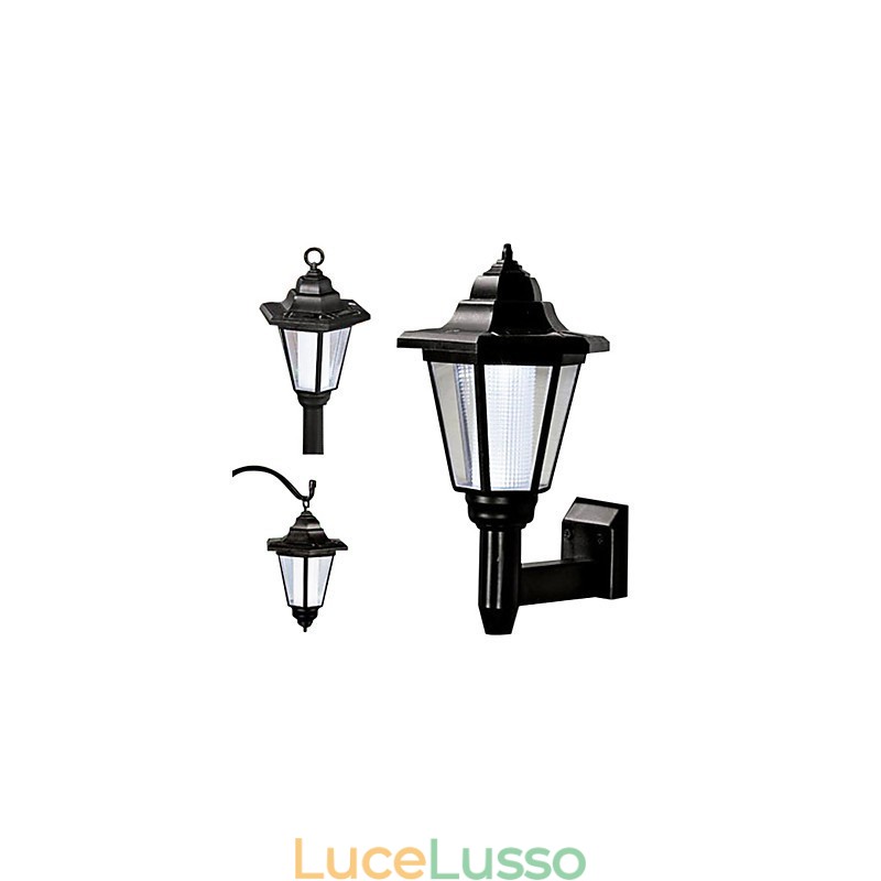 Lampada da parete a energia solare con paralume nero