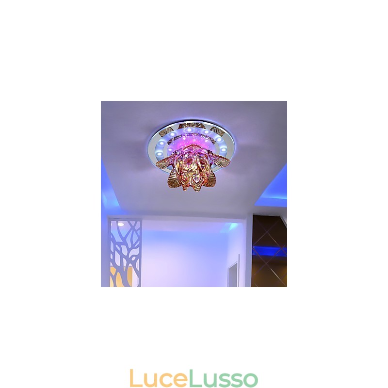 Lampada da soffitto circolare in cristallo, tubo luminoso per assorbire la luce della lampada a cupola