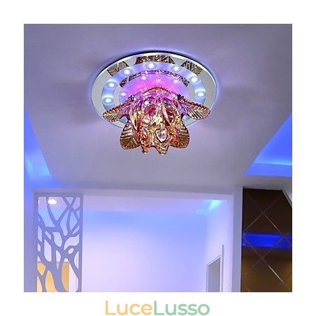 Lampada da soffitto circolare in cristallo, tubo luminoso per assorbire la luce della lampada a cupola Lampada da soffitto circolare in cristallo, tubo luminoso per assorbire la luce della lampada a cupola