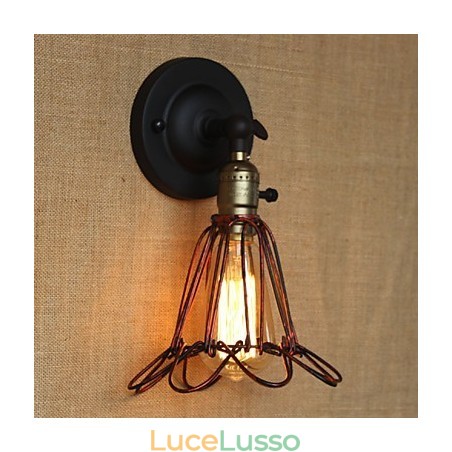 Applique decorativa da parete in bronzo rosso con rete in ferro in stile industriale americano Applique decorativa da parete in bronzo rosso con rete in ferro in stile industriale americano