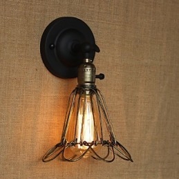Applique decorativa da parete in bronzo con rete in ferro in stile industriale americano