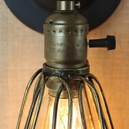 Applique decorativa da parete in bronzo con rete in ferro in stile industriale americano