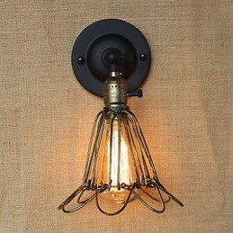 Applique decorativa da parete in bronzo con rete in ferro in stile industriale americano