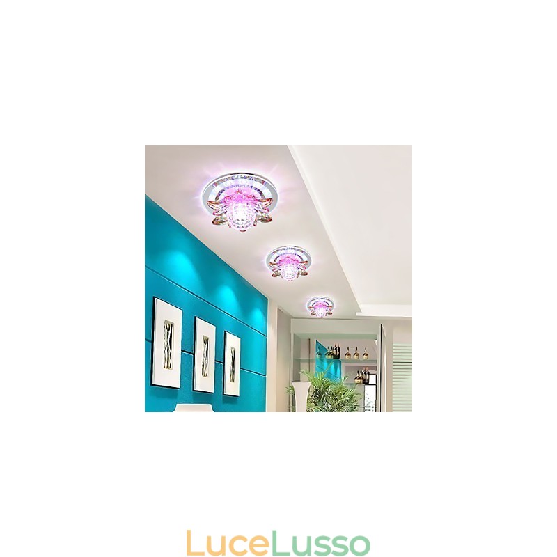 Lampada da soffitto circolare in cristallo, tubo luminoso per assorbire la luce della lampada a cupola