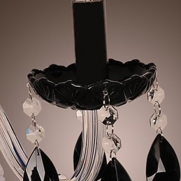 Applique in cristallo nero con lampadina a candela