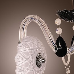 Applique in cristallo nero con lampadina a candela