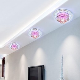 Lampada da soffitto circolare in cristallo, tubo luminoso per assorbire la luce della lampada a cupola