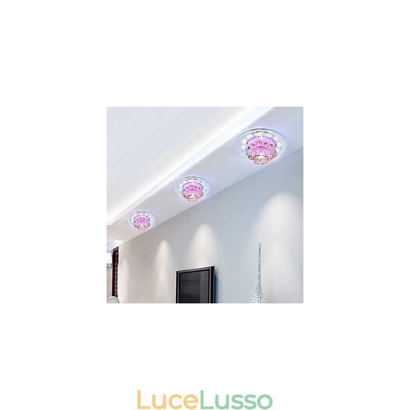 Lampada da soffitto circolare in cristallo, tubo luminoso per assorbire la luce della lampada a cupola