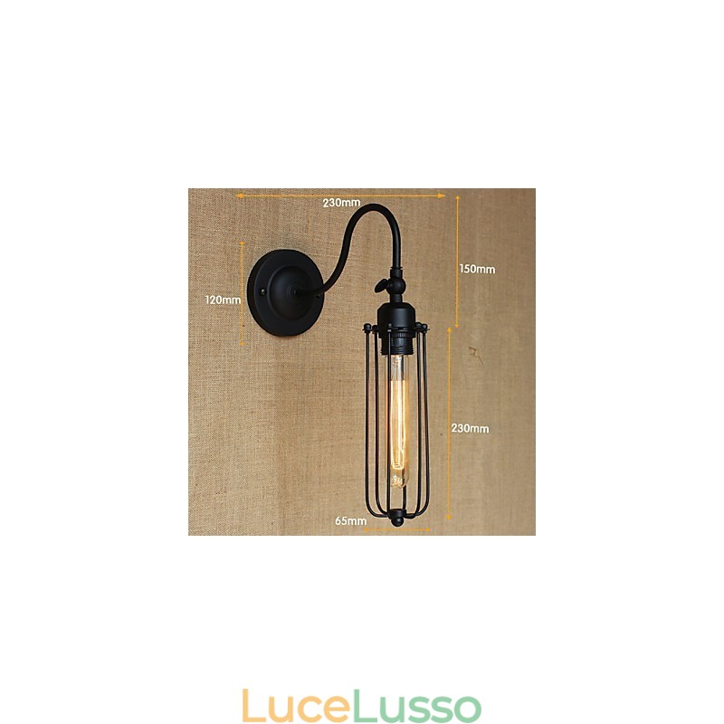 Arte Minimalista Nero Opaco American Country Lampada da Soggiorno Camera da Letto Balcone Lampada da Parete Lampada da Comodino