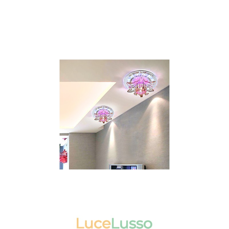 Lampada da soffitto circolare in cristallo, tubo luminoso per assorbire la luce della lampada a cupola