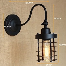 Decorazione murale minimalista in stile country americano, nero opaco