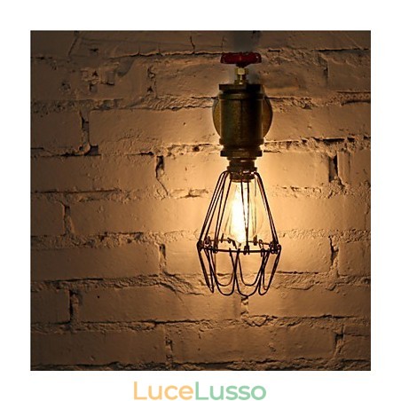 Lampade da parete vintage industriali con tubi dell'acqua, lampade Edison da loft per apparecchi da parete per bar e ristoranti, illuminazione
