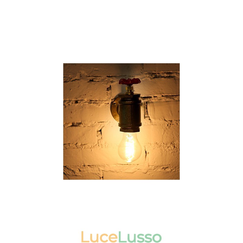 Lampade da parete vintage industriali con tubi dell'acqua, lampade Edison da loft per apparecchi da parete per bar e ristoranti, illuminazione