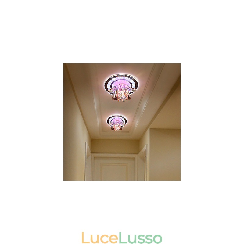 Lampada da soffitto circolare in cristallo, tubo luminoso per assorbire la luce della lampada a cupola