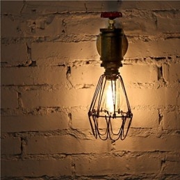 Lampade da parete vintage industriali con tubi dell'acqua, lampade Edison da loft per apparecchi da parete per bar e ristoranti, illuminazione