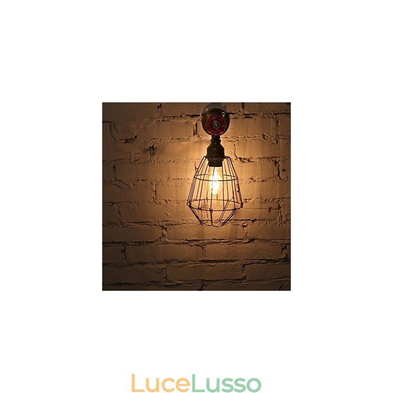 Lampade da parete vintage industriali con tubi dell'acqua, lampade Edison da loft per apparecchi da parete per bar e ristoranti, illuminazione
