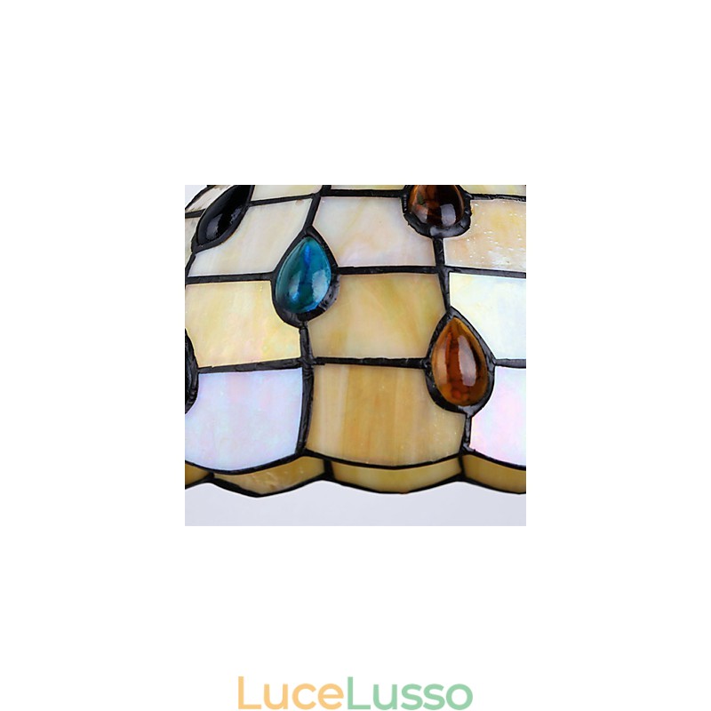 Lampada da parete in ferro battuto creativo rurale europeo mediterraneo con luci in vetro