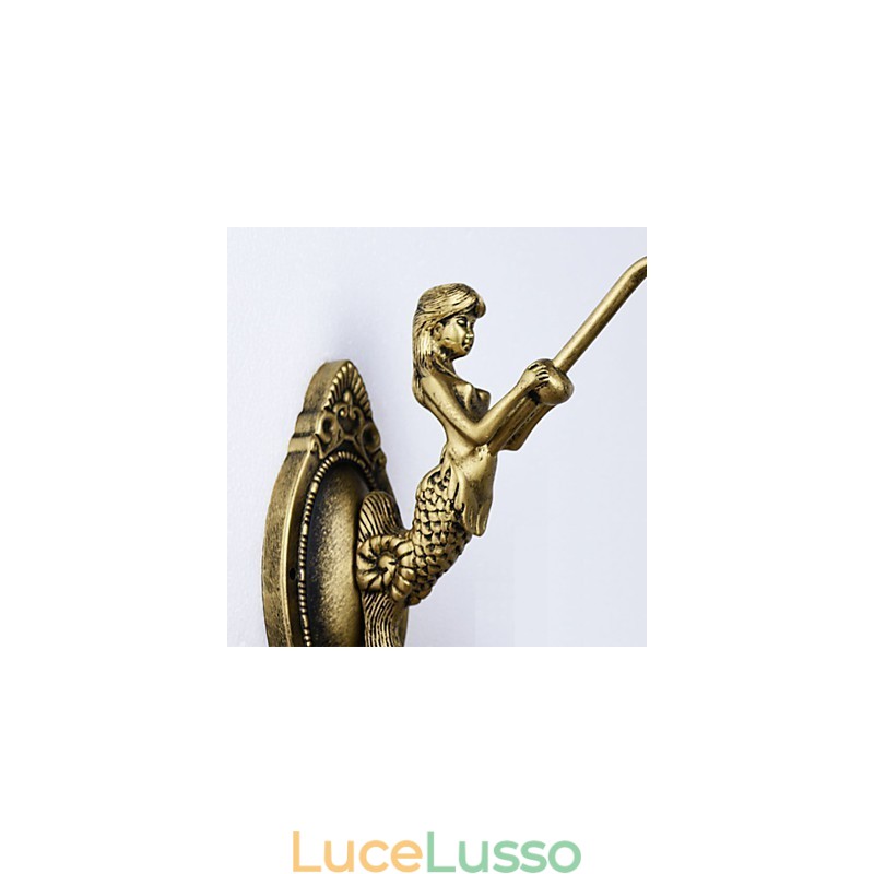 Lampada da parete in ferro battuto creativo rurale europeo mediterraneo con luci in vetro